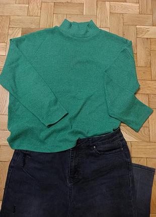 Стильний  яскраво-зеленийсветр з високим коміром (mock neck), светр жіночий, кофта жіноча,джампер f&f m,l