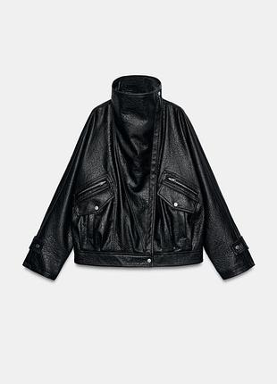 Куртка косуха с высоким воротником zara