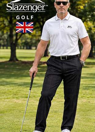 Мужские брюки slazenger golf standard fit xxl 54 - черные в клетку, новые с бирками, w36