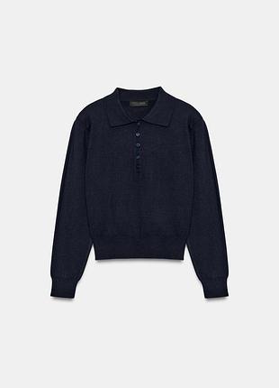 Трикотажный свитер поло zara
