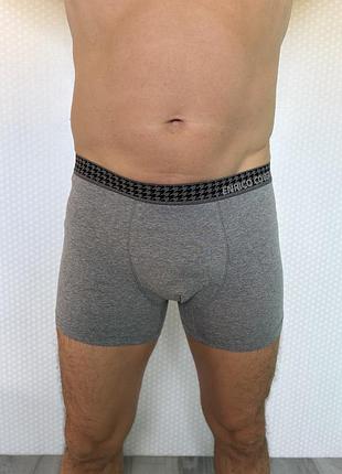 Чоловічі труси боксери enrico coveri underwear сірий меланж