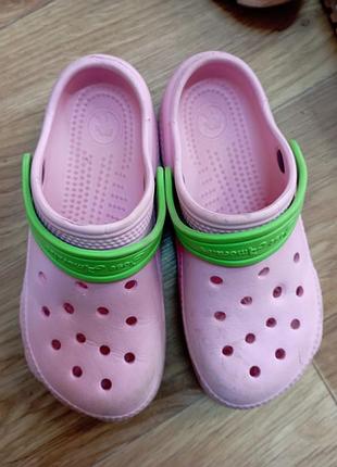 Шльопанці для дітей crocs рожеві