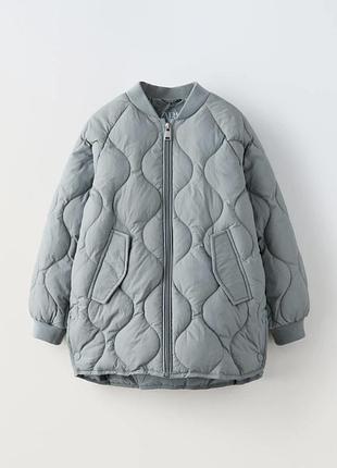 Куртка для дівчинки zara стьобана сіра 4