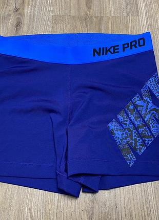 Жіночі спортивні шорти nike pro сині розмір m найк про шорти лосини бігові термо фітнес йога для зала