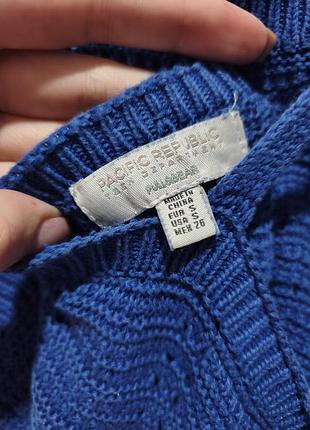 Коротка синя в'язана міні-сукня pull&bear 100% бавовна 5