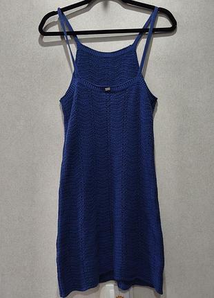 Коротка синя в'язана міні-сукня pull&bear 100% бавовна 4