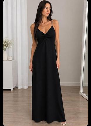 Чорна сукня максі на бретелях h&m, розмір s (стан ідеальний)