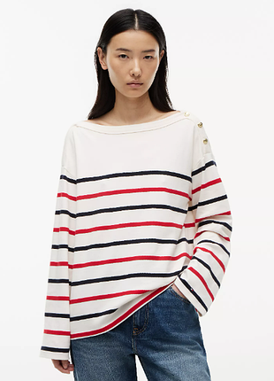 Женский лонгслив реглан размер l-xl tommy hilfiger в  полоску томми хилфигер оригинал