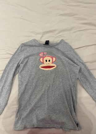 Футболка для дівчат paul frank з довгим рукавом сіра
