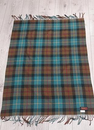 Винтажный шерстяной шарф в клетку тартан lambswool craignill - made in scotland(81 см на 102 см)
