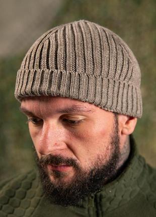 Шапка rib knit beanie сірий пп5428