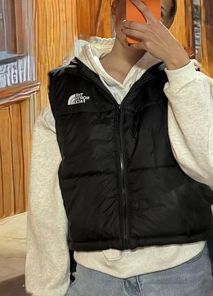Жилетка жіноча the north face чорна вкорочена