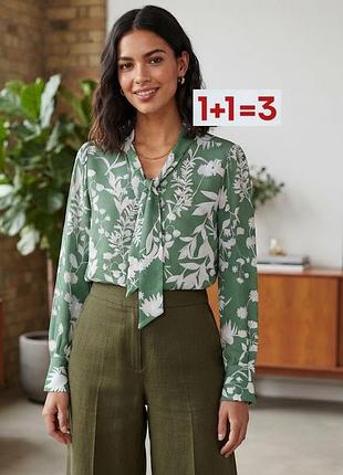 1+1=3 🎁 невероятная рубашка блуза в цветочный принт на завязке от marks &amp; spencer