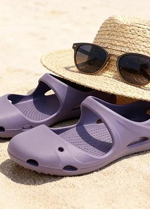 Стильные и легкие летние балетки / аквашузы eva (как сrocs) раз.37-37,5 цвет фиолетовый
