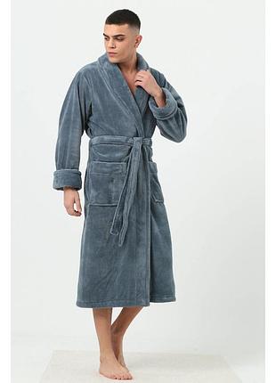 Халат мужской nusa 1450 mavi микрофибра:xxl;xxxl;xxxxl