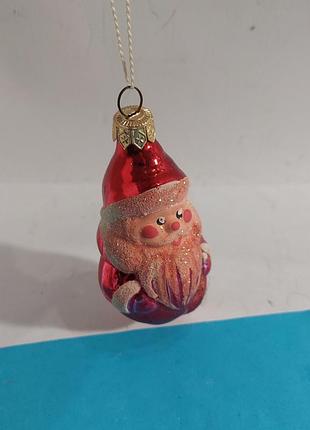 Дед мороз, елочная игрушка,  стекло 4