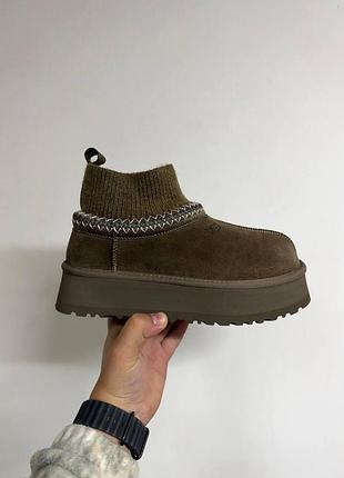 Tasman platform sock khaki 41