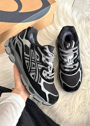 Asics gel-nyc black silver graphite gore-tex хутро
