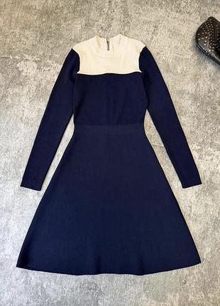 Синее трикотажное платье sandro paris