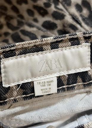 Дитячі джинси zara кльош з леопардовим принтом 3