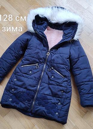 Куртка для дівчинки зимова на хутрі 128 см