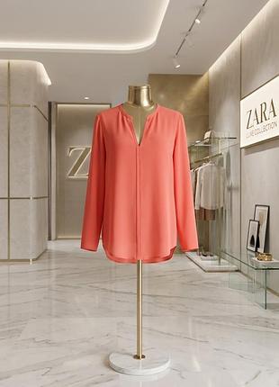 ❤️жіноча блуза сорочка  zara коралового кольору