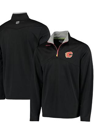 Men's calgary flames reebok black center ice quarter-zip nhl