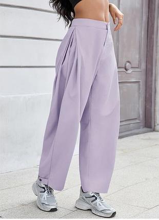 Asos 18 шикарні бузкові ніжні якісні жіночі штани брюки довгі широкі банани