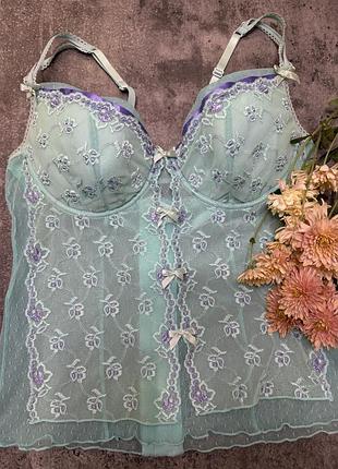 Корсет-бюстьє бірюзовий 36c ( 80 с), victoria's secret, вінтаж , пеньюар