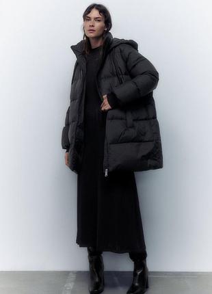 Жіночий пуховик zara чорний s