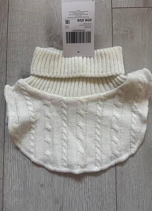 Дитячий в'язаний комір-манішка, one size, білий