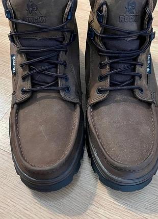 Легендарные, технологические мужские ботинки-хайкеры rocky outback gore-tex waterproof в глубоком благородном коричневом цвете (brown)! 🥾⛰️❄️