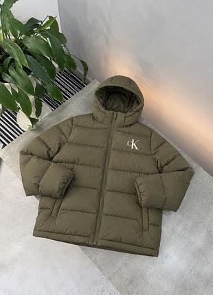 Чоловічий пуховик calvin klein хакі колір