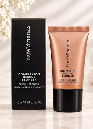 Бронзер для обличчя bareminerals complexion rescue blonzer kiss of copper 15 мл — бронзер-рум’яна