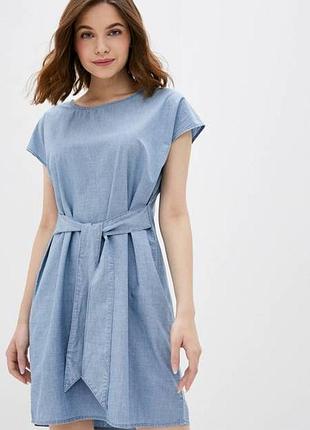 Коротка жіноча джинсова сукня zara basic блакитна l