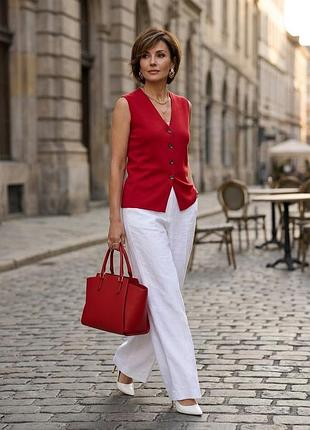 Трикотажный жилет (scarlet red) от британского бренда marks &amp; spencer❤️❤️
