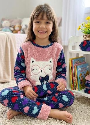 Теплая флисовая пижама для девочки 6 лет