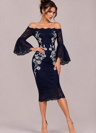 Розпродаж сукня hope & ivy міді ажурна з вишивкою