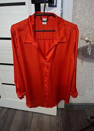 Жіноча сорочка zara червона l-xl