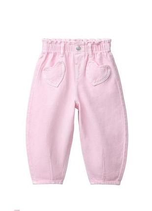 Джинси для дівчинки zara рожеві на резинці