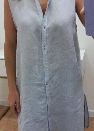 Tahari удлиненная льняная блуза 100% linen m-размер
