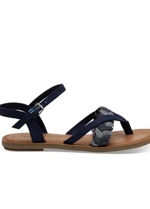 Сандалі жіночі шкіряні сині toms