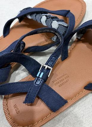 Сандалі жіночі шкіряні сині toms 5