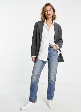 Женские джинсы zara прямой крой с разрезами на коленях, вареный деним, размер s / eur 36 (usa 4 / mex 25)