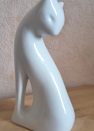 Оригинальная винтажная фарфоровая статуэтка «кот» (naaman, израиль, 1960–1970-е годы) в стиле mid-century modern (модернизм).