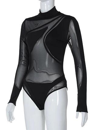 Боді з прозорими вставками 🖤 3