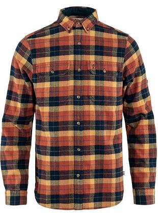 Рубашка fjallraven singi heavy flannel shirt m green/deep forest m 0.44, з коміром, 3 місяці, з довгими рукавами, фланель, бавовна, вільні, клітка, l…