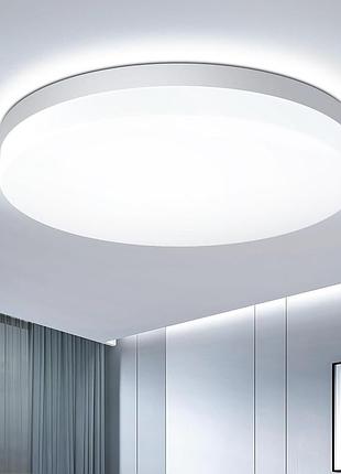 Потолочный светодиодный светильник easy eagle led 48 вт, 4800 лм, 6500k, круглый плоский светильник ip44, 30 см, влагозащищенный д