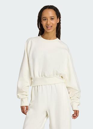 Жіночий спортивний костюм adidas all szn soft lux loose світшот та штани білий