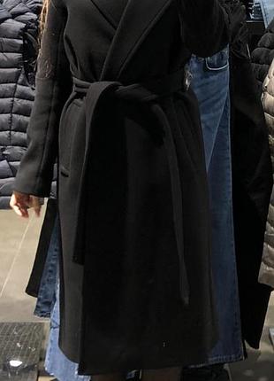 Жіноче пальто zara чорне вовняне